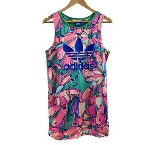 Adidas x FARM Rio Tank Mini Dress Bananina Floral Print Size Small